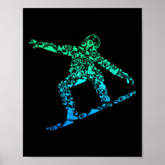 Snowboard Snowboarder Snowboarding Men Boys Kids  Poster