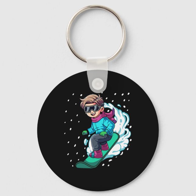Snowboard Snowboarding 8  Key Ring (Front)