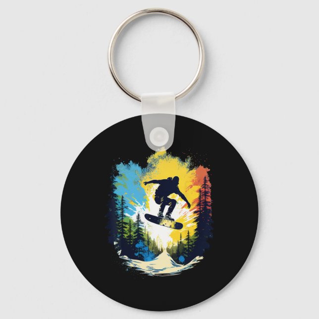 Snowboard Snowboarding Snowboarder Snowboard For M Key Ring (Front)