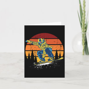 Snowboard Snowboarding Snowboarder Vintage Winter Card