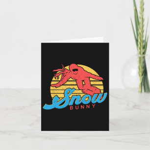 Snowboard Snowboarding Vintage Retro Bunny Girl Card