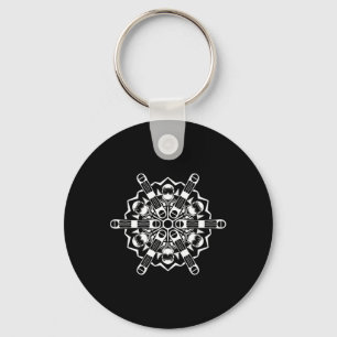 Snowboard Snowflake Winter Sports Mountain Half-pi Key Ring
