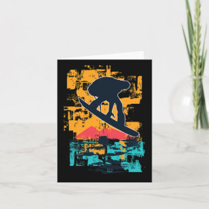 Snowboard Sunset Big Air Jump For Snowboarders Card
