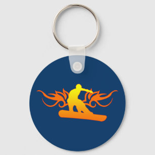 snowboard. tribal. key ring