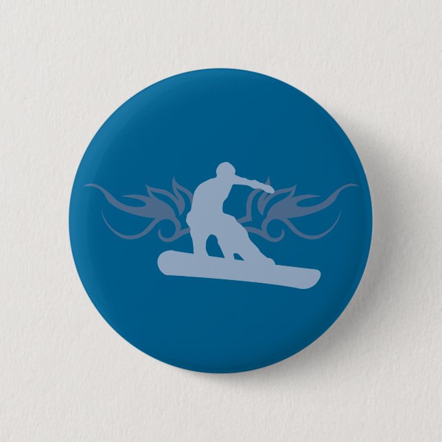 snowboard. tribalz. 6 cm round badge (Front)