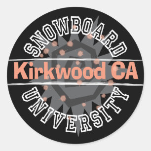 Snowboard University - Kirkwood CA Classic Round Sticker