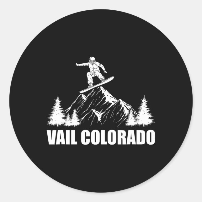 Snowboard Vail Colorado Snowboarding  Classic Round Sticker (Front)