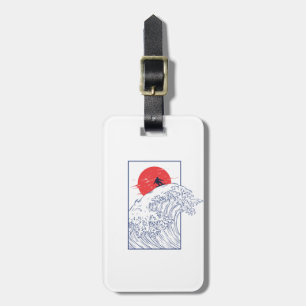 Snowboard, Vintage Japanese Luggage Tag