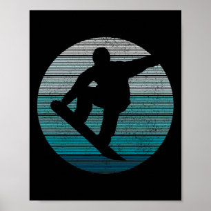 Snowboard Vintage Retro Freestyle Snowboarding Gif Poster