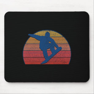 Snowboard Vintage Retro Freestyle Snowboarding Mouse Pad
