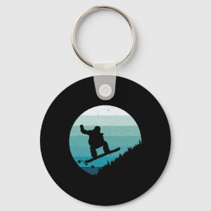 Snowboard Vintage Snowboarder Snow Winter Snowboar Key Ring