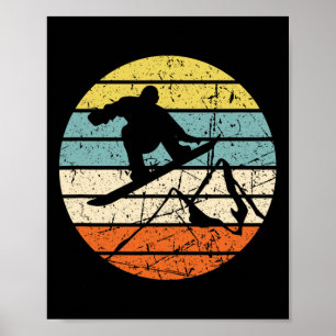 Snowboard Vintage Snowboarder Snowboarding Winter Poster