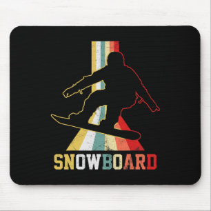 Snowboard Vintage Snowboarding Snowboarder Mouse Pad