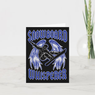 Snowboard Whisperer Rock And Roll Style Angel Wing Card