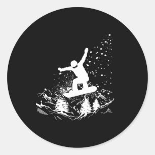 Snowboard Winter Sports Snowboarding Design For Me Classic Round Sticker