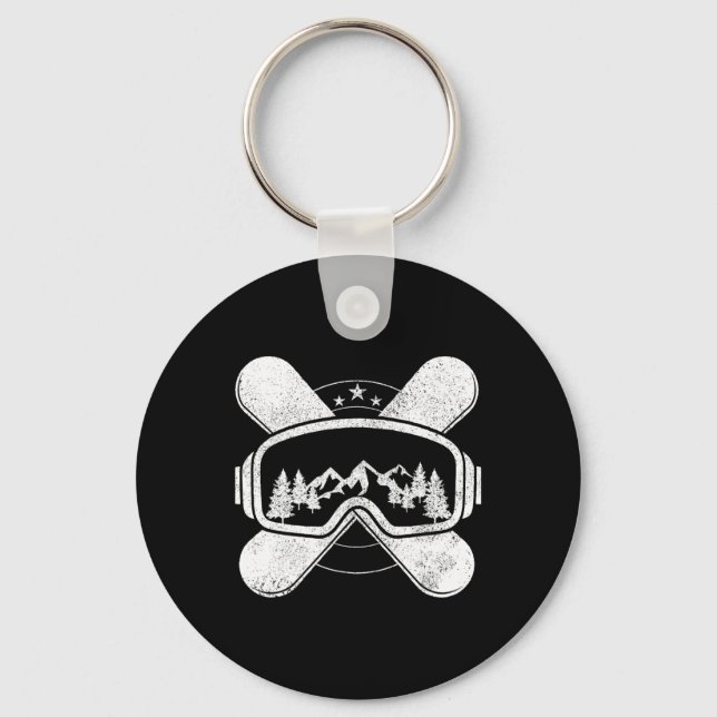 Snowboard - Winter Sports Snowboarding Gift  Key Ring (Front)