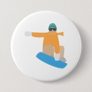 Snowboarder 7.5 Cm Round Badge