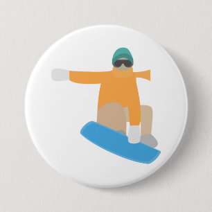 Snowboarder 7.5 Cm Round Badge