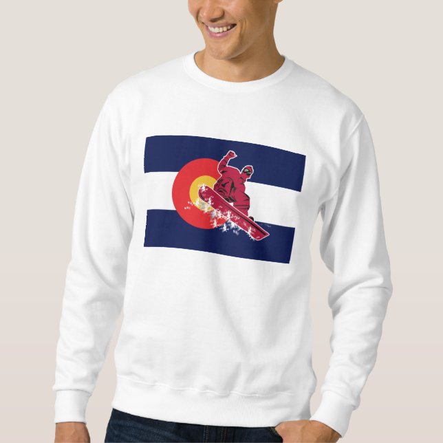 Snowboarder and Colorado  Sweatshirt (Front)