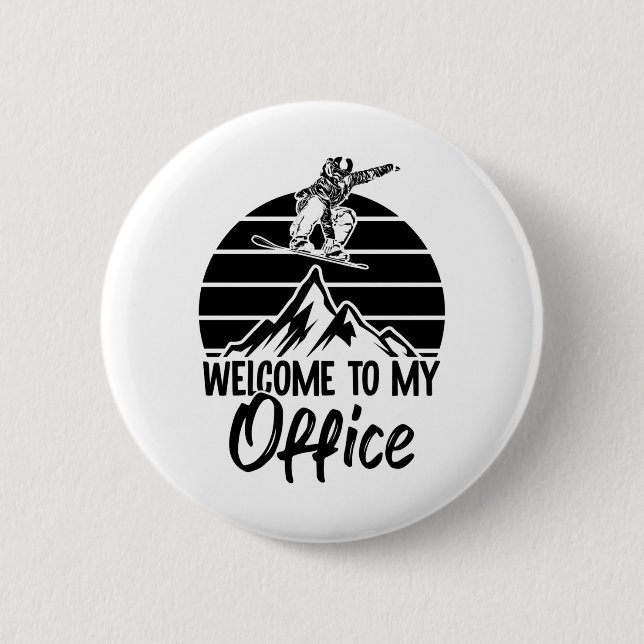 Snowboarder Berge | Snowboard apres-ski gifts 6 Cm Round Badge (Front)