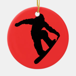 Snowboarder Ceramic Tree Decoration