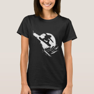 Snowboarder Cliff Snowboarding Snowboard Distresse T-Shirt