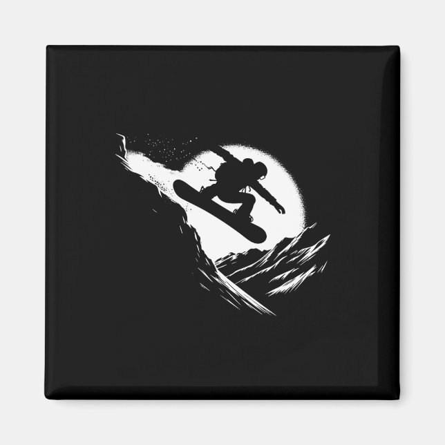 Snowboarder Cliff Snowboarding Snowboard  Magnet (Front)