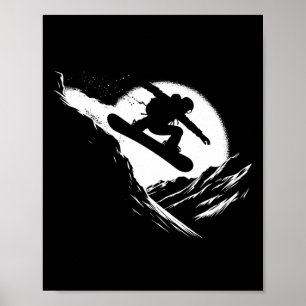 Snowboarder Cliff Snowboarding Snowboard  Poster