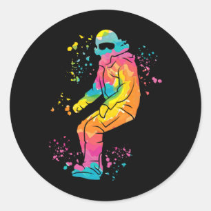 Snowboarder Colorful Snowboard Snowboarding 19  Classic Round Sticker