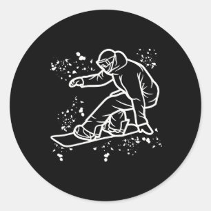 Snowboarder Colorful Snowboard Snowboarding 36  Classic Round Sticker