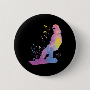 Snowboarder Colourful Snowboard Snowboarding 13  6 Cm Round Badge