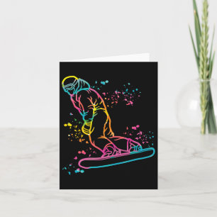 Snowboarder Colourful Snowboard Snowboarding 16  Card