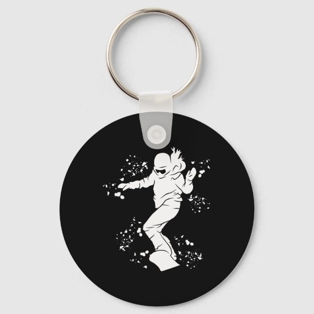 Snowboarder Colourful Snowboard Snowboarding 23  Key Ring (Front)