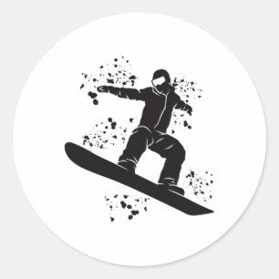 Snowboarder Colourful Snowboard Snowboarding 27 Classic Round Sticker