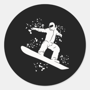 Snowboarder Colourful Snowboard Snowboarding 2 Classic Round Sticker