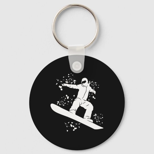 Snowboarder Colourful Snowboard Snowboarding 2  Key Ring (Front)