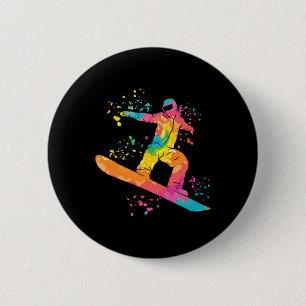Snowboarder Colourful Snowboard Snowboarding 44  6 Cm Round Badge