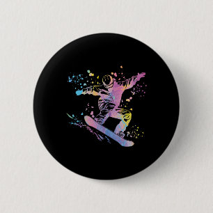 Snowboarder Colourful Snowboard Snowboarding 48 6 Cm Round Badge