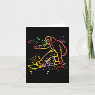 Snowboarder Colourful Snowboard Snowboarding 5 Card