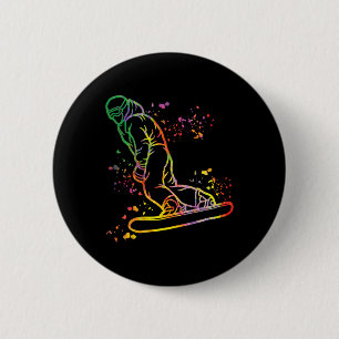 Snowboarder Colourful Snowboard Snowboarding 8  6 Cm Round Badge