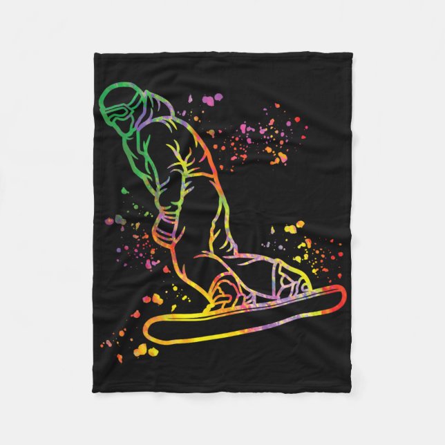 Snowboarder Colourful Snowboard Snowboarding 8  Fleece Blanket (Front)