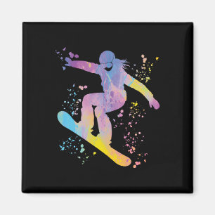 Snowboarder Colourful Snowboard Snowboarding &#   Magnet