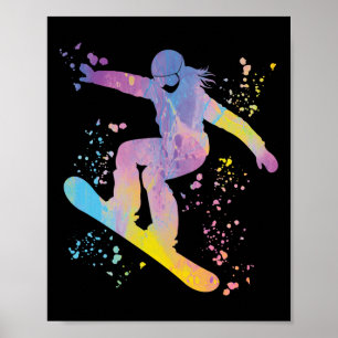 Snowboarder Colourful Snowboard Snowboarding &#; Poster