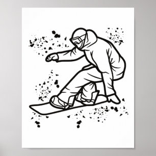 Snowboarder Colourful Snowboard Snowboarding &#   Poster