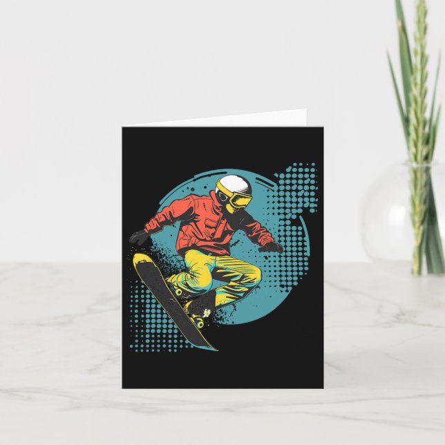 Snowboarder Comic Look Alpine Snowboarding  Card (Front)