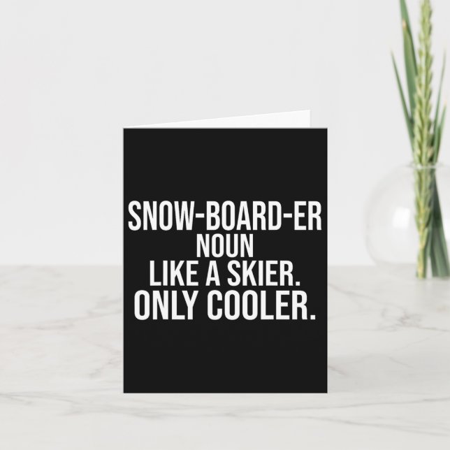 Snowboarder Definition Dictionary Funny Snowboardi Card (Front)