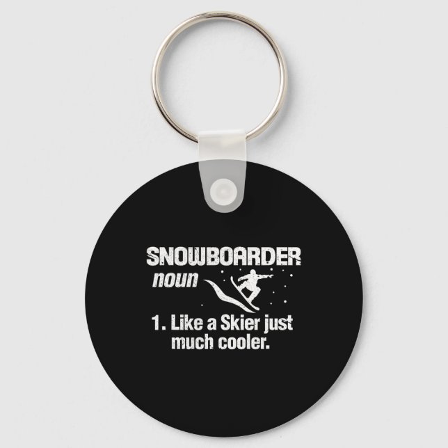 Snowboarder Definition Meaning Snowboarding Snowbo Key Ring (Front)