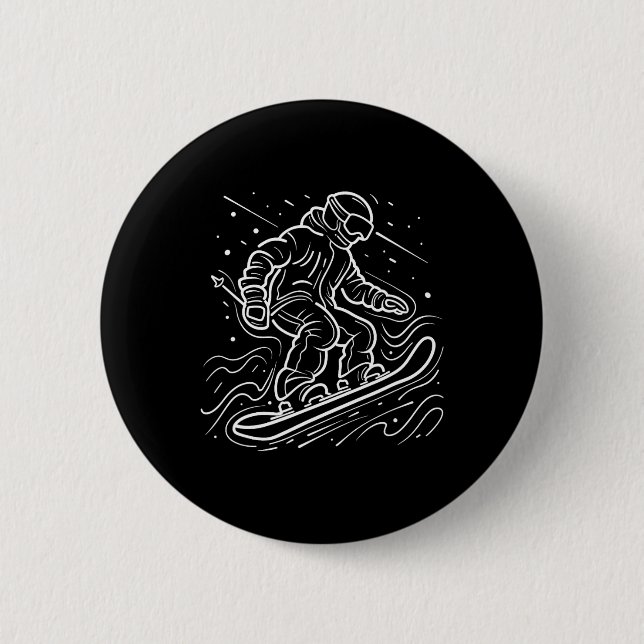 Snowboarder Drawing Snowboarding Lessons  6 Cm Round Badge (Front)