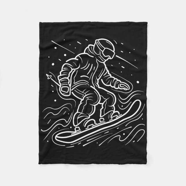 Snowboarder Drawing Snowboarding Lessons  Fleece Blanket (Front)