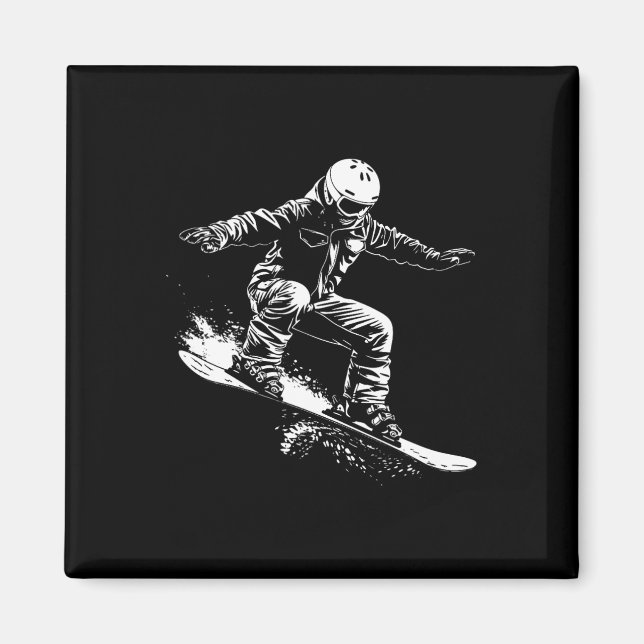 Snowboarder Drawing Snowboarding Slope 1  Magnet (Front)